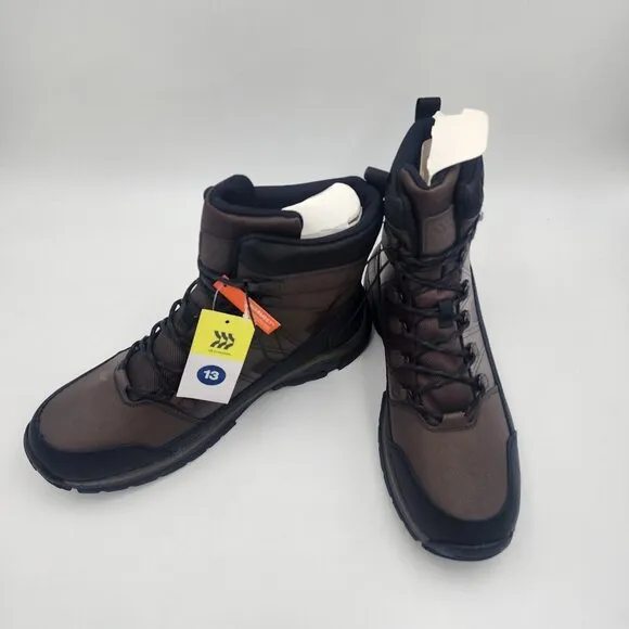 Mens Brown &amp; Black Rowan Winter Boots Snow Waterproof All in Motion Size 13
