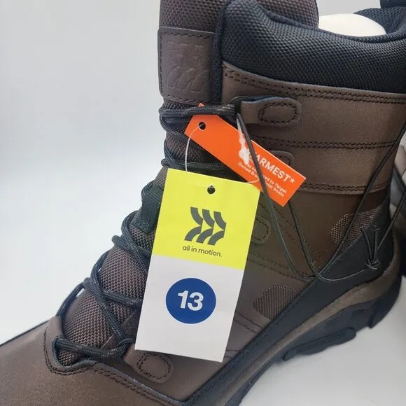 Mens Brown &amp; Black Rowan Winter Boots Snow Waterproof All in Motion Size 13