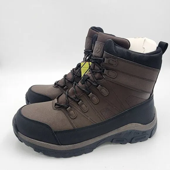 Mens Brown &amp; Black Rowan Winter Boots Snow Waterproof All in Motion Size 13