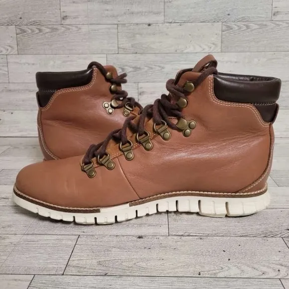 Men's Cole Haan Zerogrand Brown Leather Hiker Boots Size 9