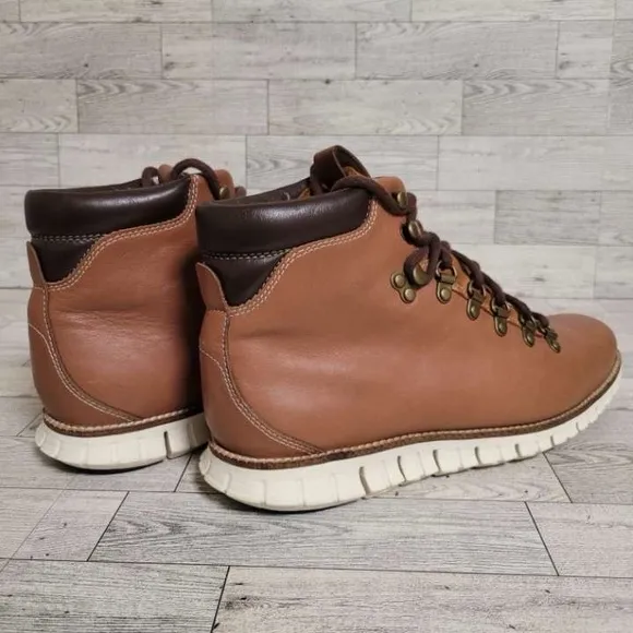 Men's Cole Haan Zerogrand Brown Leather Hiker Boots Size 9