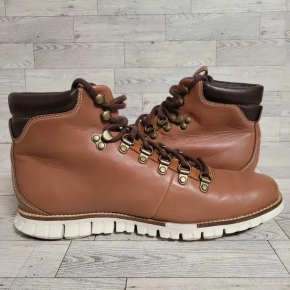 Men's Cole Haan Zerogrand Brown Leather Hiker Boots Size 9