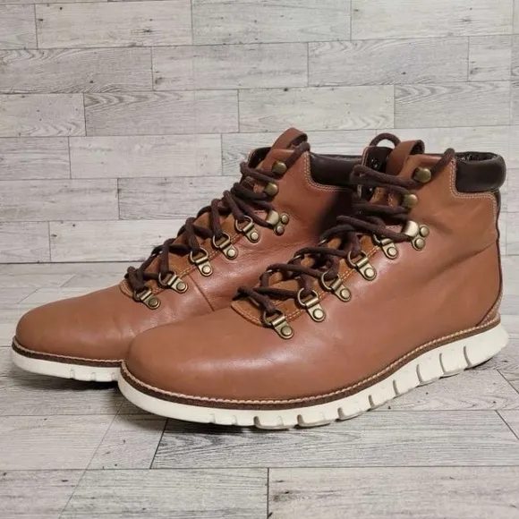 Men's Cole Haan Zerogrand Brown Leather Hiker Boots Size 9