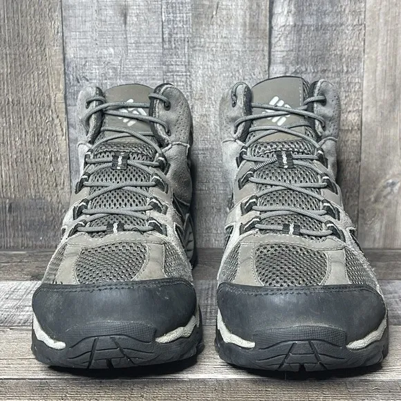 Mens Columbia Gray Suede Hammond Mid Waterproof Hiking Boots‎ Shoes Size 8 D GUC