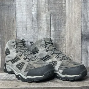 Mens Columbia Gray Suede Hammond Mid Waterproof Hiking Boots‎ Shoes Size 8 D GUC