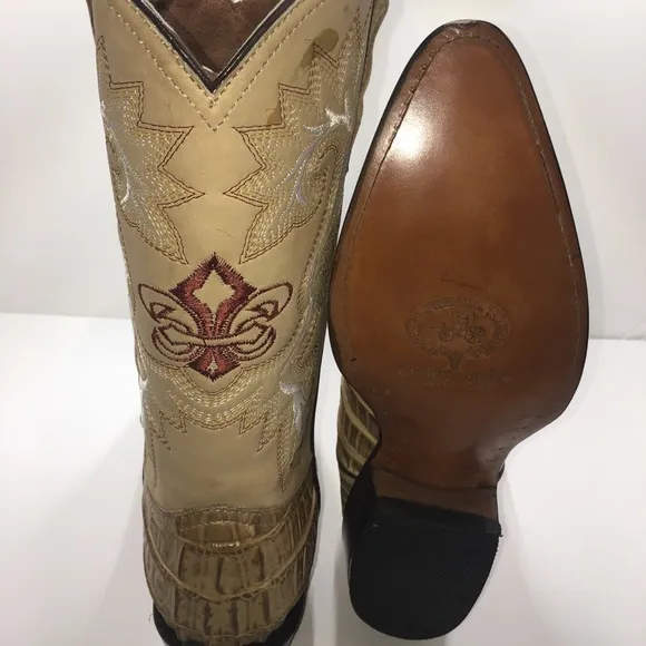Men’s crocodile printed leather cowboy boots 099