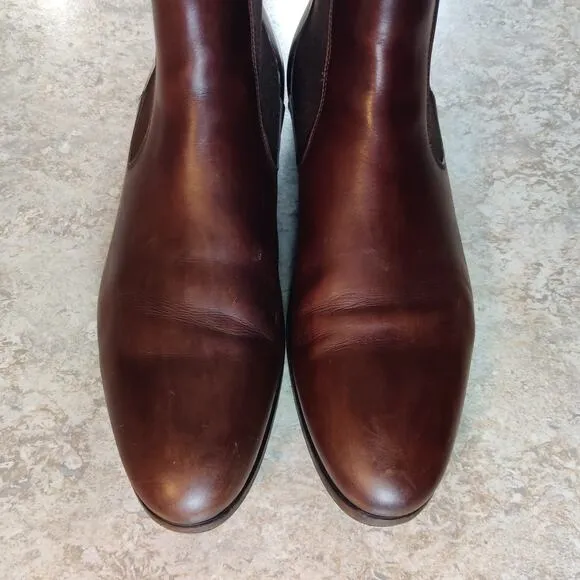 Men's Santoni Brown Leather Chelsea Boots Size 7.5 D Made In Italy Vintage