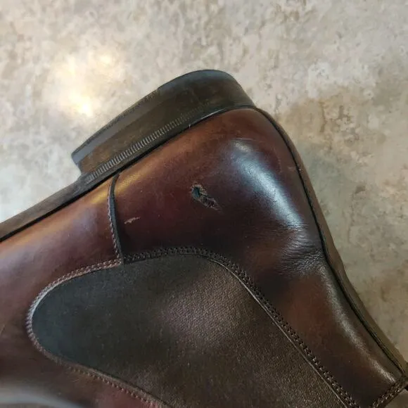 Men's Santoni Brown Leather Chelsea Boots Size 7.5 D Made In Italy Vintage