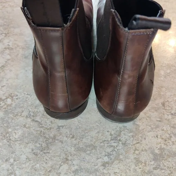 Men's Santoni Brown Leather Chelsea Boots Size 7.5 D Made In Italy Vintage