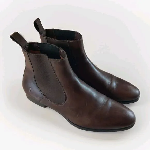 Men's Santoni Brown Leather Chelsea Boots Size 7.5 D Made In Italy Vintage