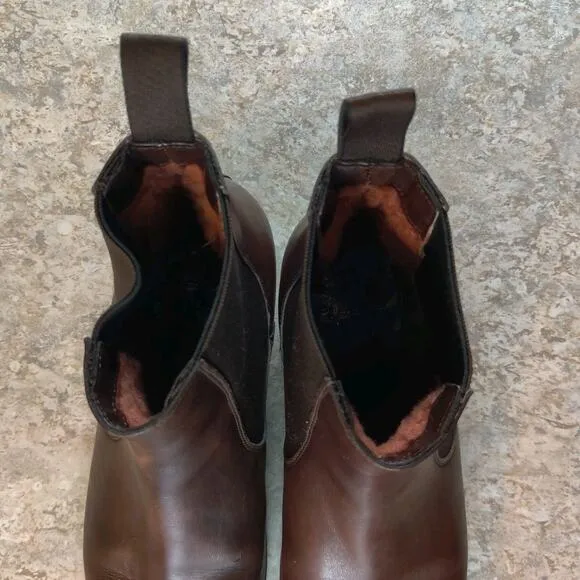 Men's Santoni Brown Leather Chelsea Boots Size 7.5 D Made In Italy Vintage