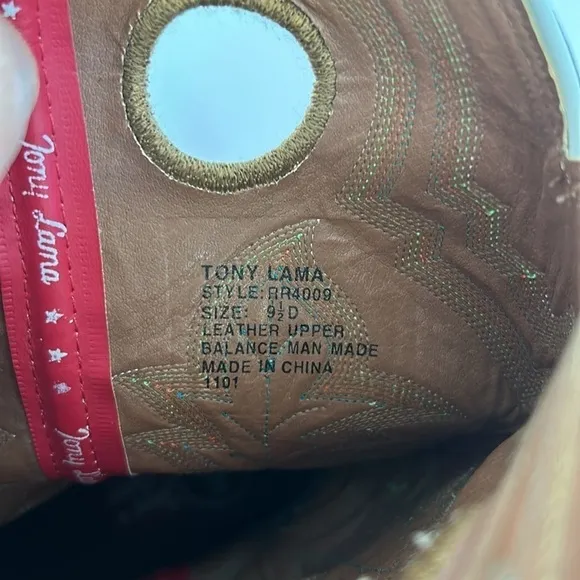 Mens Tony Lama Buckaroo Boots Size 9.5 in Violet Baron Wide Square Toe