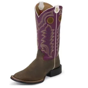 Mens Tony Lama Buckaroo Boots Size 9.5 in Violet Baron Wide Square Toe