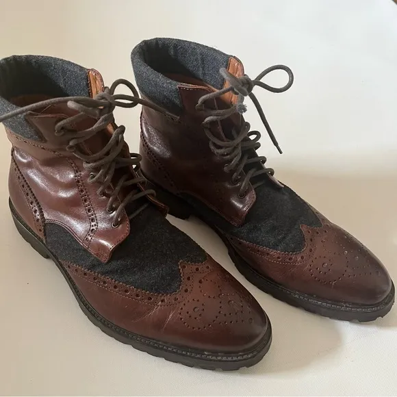 Mercanti Fiorentini Men’s Italian leather Wingtip boots size 11
