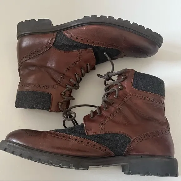 Mercanti Fiorentini Men’s Italian leather Wingtip boots size 11