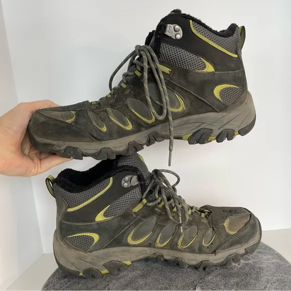 MERRELL Black Moss Hiking Lace Up Boots Dry Lined Boots 11.5