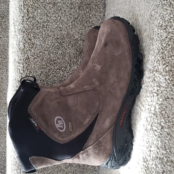 Merrell Boot Youth 6 Gunsmoke Waterproof Suede Pull On Performance Polartec
