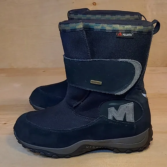 Merrell Polor Tech Tundra Black Suede Youth Winter Boots