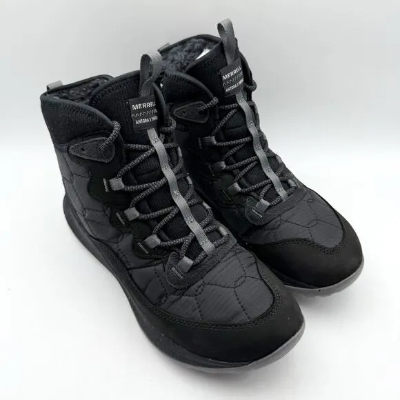 Merrell Womens Antora 3 Thermo Mid Boots US 7 M Black Waterproof Winter NIB
