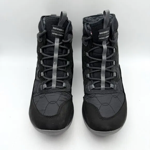 Merrell Womens Antora 3 Thermo Mid Boots US 7 M Black Waterproof Winter NIB