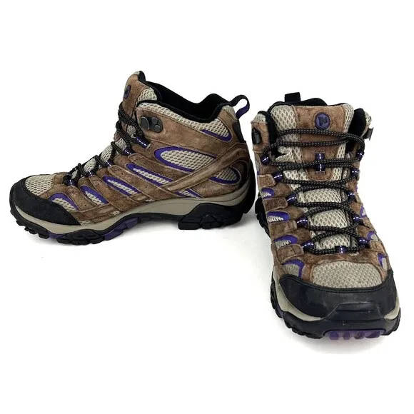 Merrell Women's Moab 2 Mid Vent Hiking Boots Bracken/Purple Size 8.5 J06050W