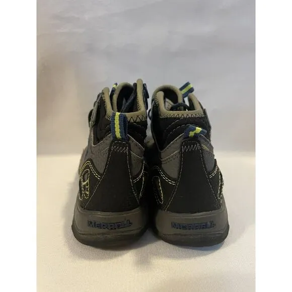 Merrell Youth Capra Mid Waterproof Hiking Boots 11.5M Blue Grey Trail 61633