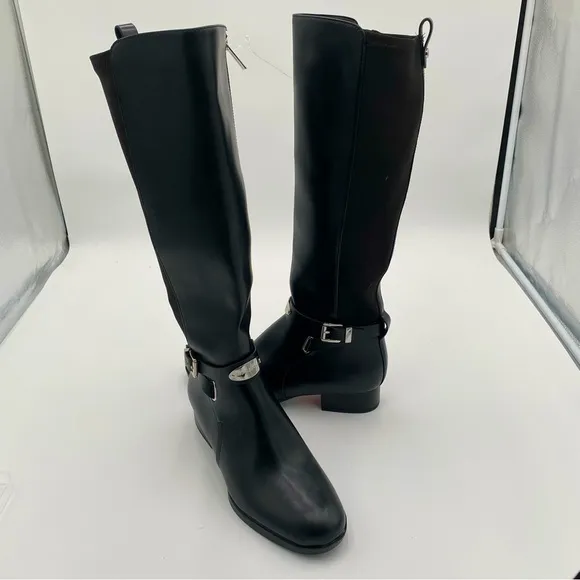 Michael Kors Arley Tall Black Leather Knee High Riding Boots Boot Shoes (NWOT)