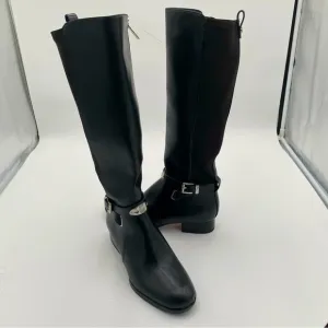 Michael Kors Arley Tall Black Leather Knee High Riding Boots Boot Shoes (NWOT)