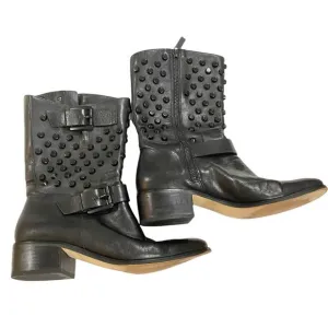 Michael Kors Boots Womens Size 8 Leather Studded Biker Goth Grunge booties 8