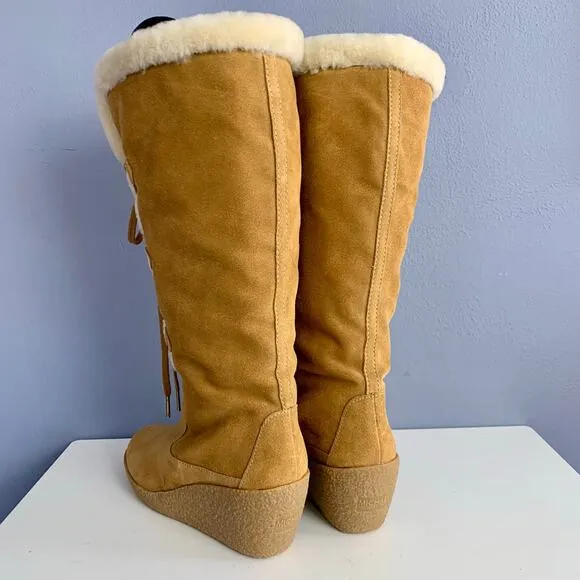 Michael Kors Camel Suede Niagra Boots Size 7 1/2