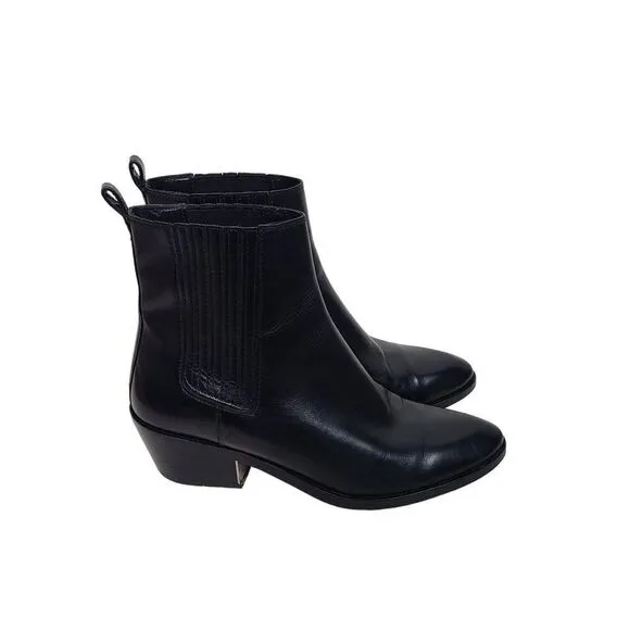 MICHAEL KORS COLLECTION Boots Womens 35 5 Black Patrice Pointed Leather Bootie