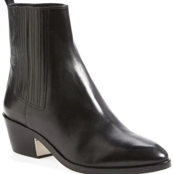 MICHAEL KORS COLLECTION Boots Womens 35 5 Black Patrice Pointed Leather Bootie