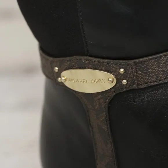 Michael Kors Finley Tall Boot Black/Brown 8.5