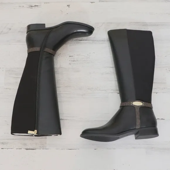 Michael Kors Finley Tall Boot Black/Brown 8.5