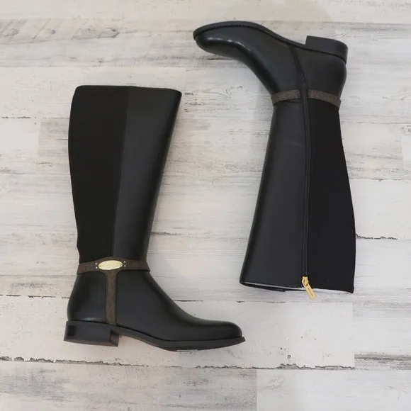 Michael Kors Finley Tall Boot Black/Brown 8.5