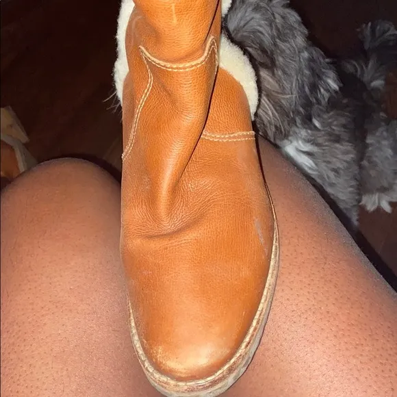 Michael Kors long leather sheep skin boots