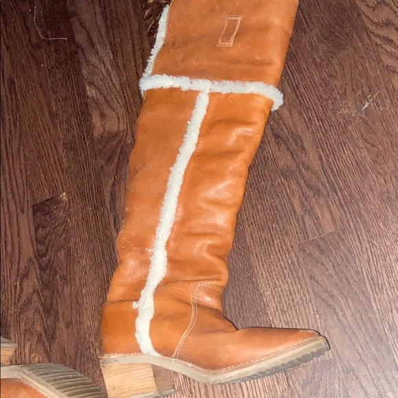 Michael Kors long leather sheep skin boots