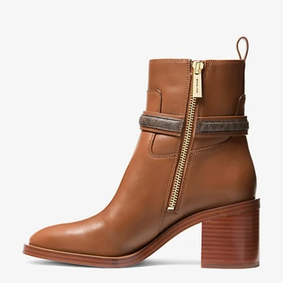 Michael Kors Women's Brown Ankle Boots. Mindy block heel bootie