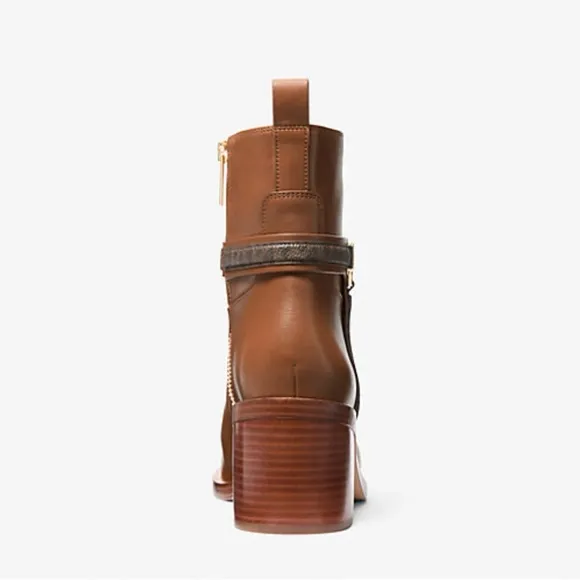 Michael Kors Women's Brown Ankle Boots. Mindy block heel bootie