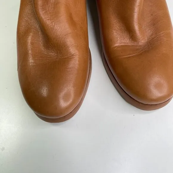 Michael Kors Women's Brown Fulton Harness Leather Riding High Boots Size 5.5M