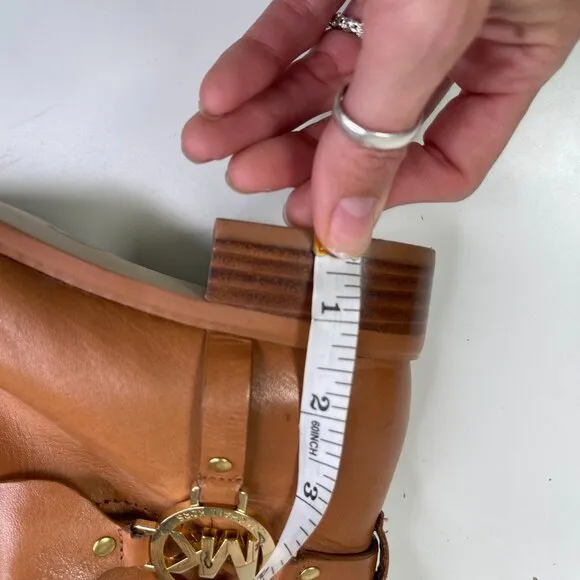 Michael Kors Women's Brown Fulton Harness Leather Riding High Boots Size 5.5M