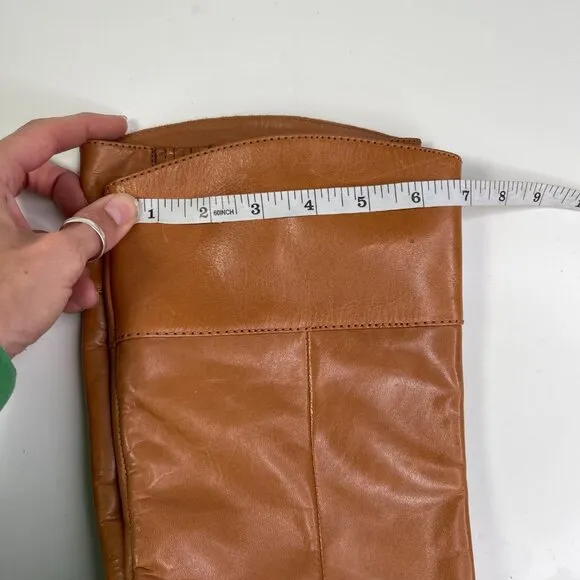 Michael Kors Women's Brown Fulton Harness Leather Riding High Boots Size 5.5M