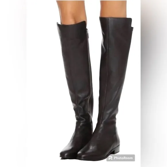 Michael Michael Kors black pebbled leather over the knee knee high boots 5.5