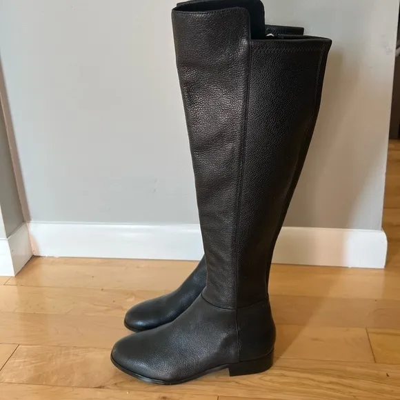 Michael Michael Kors black pebbled leather over the knee knee high boots 5.5