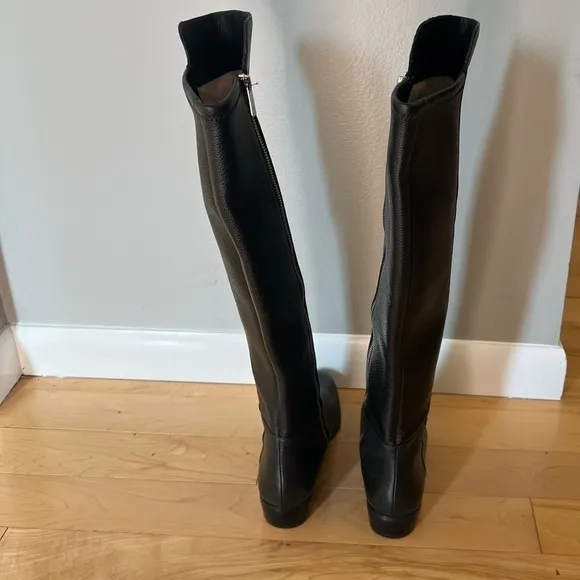 Michael Michael Kors black pebbled leather over the knee knee high boots 5.5