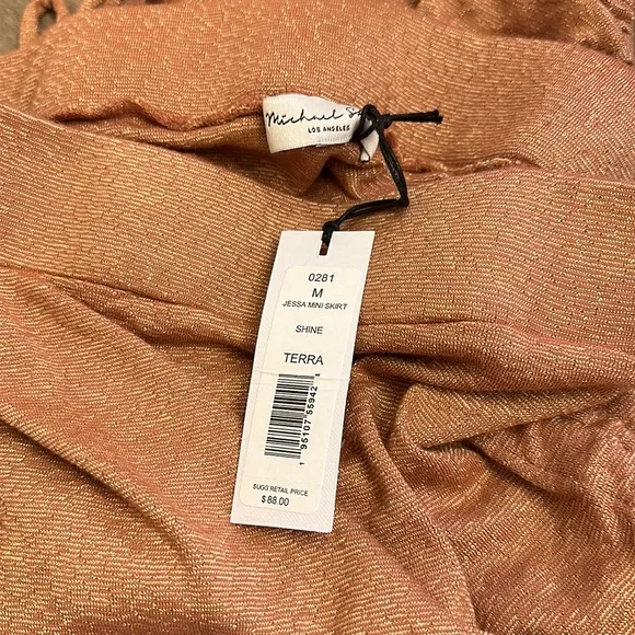 Michael Stars Skirt Jessa Adjustable Mini Skirt in Terra Shine NWT