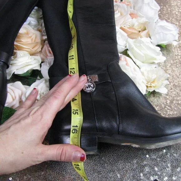 Michael kors black leather knee high boots 5.5