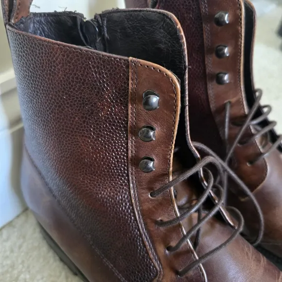 Minelli lace up boots brown leather size eur 42