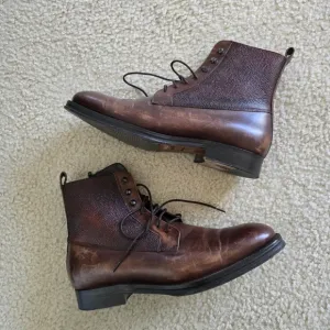 Minelli lace up boots brown leather size eur 42