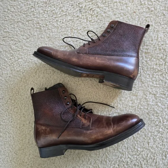 Minelli lace up boots brown leather size eur 42